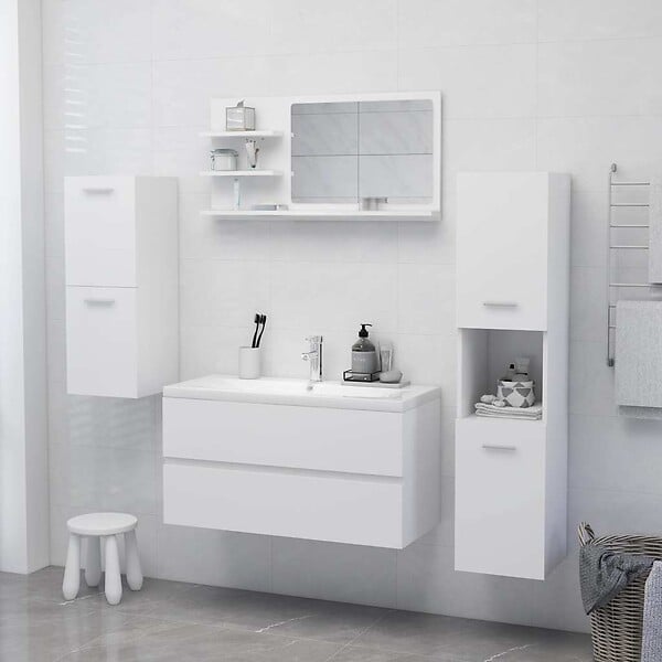 VIDAXL - vidaXL Miroir de salle de bain blanc 90x10,5x45 cm bois d’ingénierie - large
