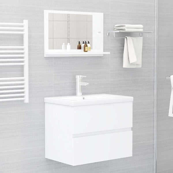 VIDAXL - vidaXL Miroir de salle de bain Blanc 60x10,5x37 cm Bois d’ingénierie - large