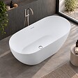 STANO - Baignoire îlot design ovale LISBON blanche 160 cm Mat - vignette