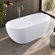 STANO - Baignoire îlot design ovale LISBON blanche 160 cm Mat - vignette