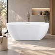 STANO - Baignoire îlot design ovale LISBON blanche 150 cm Brillant - vignette