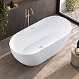 STANO - Baignoire îlot design ovale LISBON blanche 150 cm Brillant - vignette