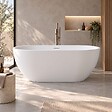 STANO - Baignoire îlot design ovale LISBON blanche 150 cm Mat - vignette