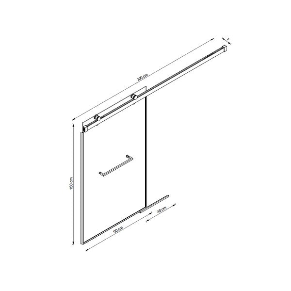 ALLIBERT - Pare-baignoire coulissant 140-200x150 cm redécoupable - Valse - large
