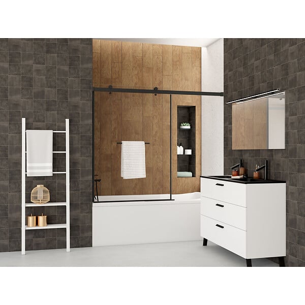 ALLIBERT - Pare-baignoire coulissant 140-200x150 cm redécoupable - Valse - large