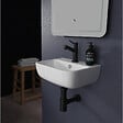 PLANETE BAIN - Lave mains en céramique à suspendre 36 cm avec trop plein blanc brillant - Leoni - vignette