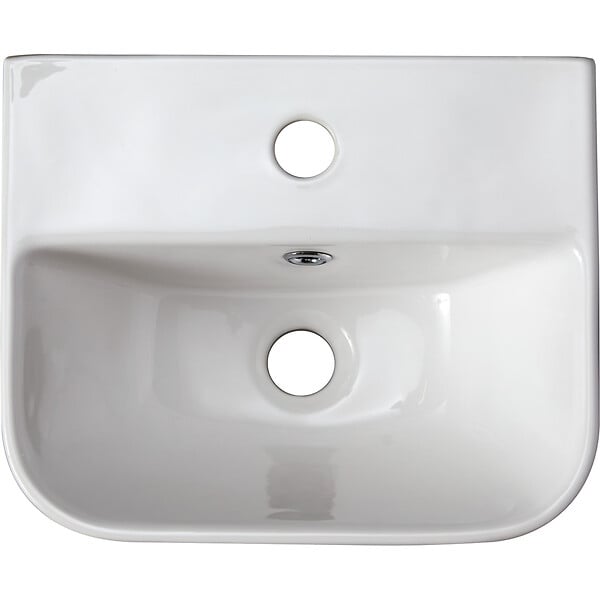 PLANETE BAIN - Lave mains en céramique à suspendre 36 cm avec trop plein blanc brillant - Leoni - large