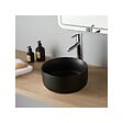 PLANETE BAIN - Vasque à poser ou lave mains diamètre 25 cm - Noir mat - Rebords fins - Jany - vignette