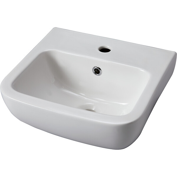 PLANETE BAIN - Lave mains en porcelaine pour WC à suspendre 40.5 cm avec trop plein - Confort - large