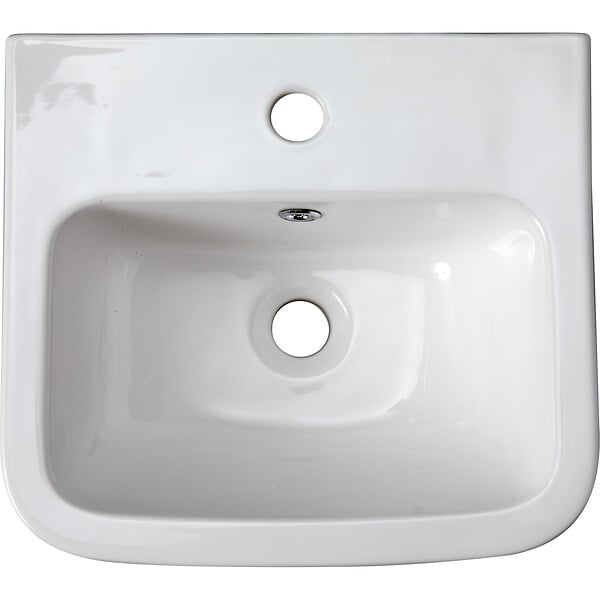 PLANETE BAIN - Lave mains en porcelaine pour WC à suspendre 40.5 cm avec trop plein - Confort - large