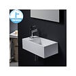 PLANETE BAIN - Lave-mains gain de place en solid surface sacramento 35 x 18 cm version gauche - vignette