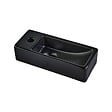 PLANETE BAIN - Lave-mains gain de place noir mat à suspendre 37 x 15 cm - robinet à gauche - Longine - vignette