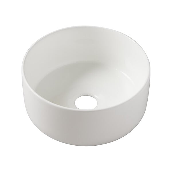PLANETE BAIN - Vasque à poser ou lave mains diamètre 25 cm - Blanc brillant - Rebords fins - Jany - large