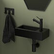 PLANETE BAIN - Lave mains rectangle design noir mat 38 cm - vignette