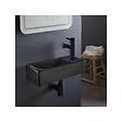 PLANETE BAIN - Lave-mains gain de place noir mat à suspendre 37 x 15 cm - robinet à droite - Longine - vignette