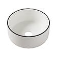 PLANETE BAIN - Vasque à poser ou lave mains diamètre 25 cm - Blanc liseré noir - Rebords fins - Jany - vignette