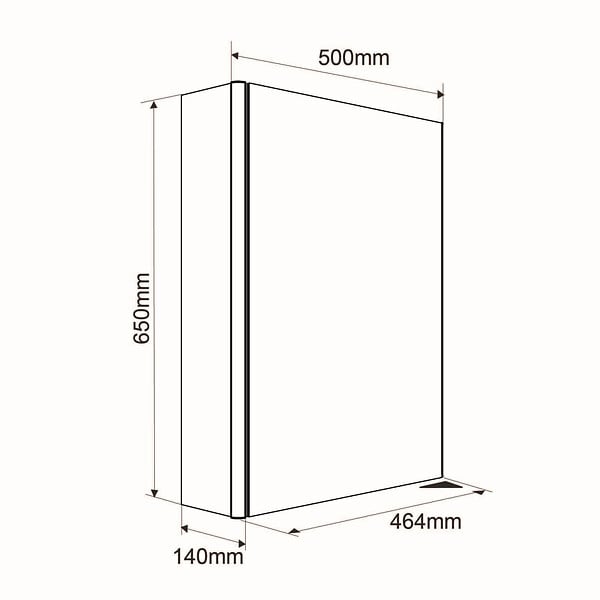 ALLIBERT - Armoire de toilette éclairante Stella 50 cm 1 porte - large