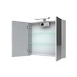 PLANETE BAIN - Armoire miroir de toilette éclairante 2 portes 80 cm blanche Juno 2 - vignette