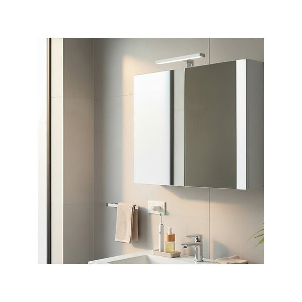 PLANETE BAIN - Armoire miroir de toilette éclairante 2 portes 80 cm blanche Juno 2 - large