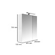 PLANETE BAIN - Armoire miroir de toilette éclairante 2 portes 60 cm blanche Juno 2 - vignette