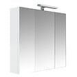 PLANETE BAIN - Armoire miroir de toilette éclairante 3 portes 80 cm blanche Juno 2 - vignette