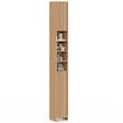 ID MARKET - Meuble colonne salle de bain VICTOR 2 portes 4 niches effet lattes - vignette
