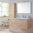 PLANETE BAIN - Colonne de salle de bain 150x35 cm Mall Bambou à suspendre - vignette