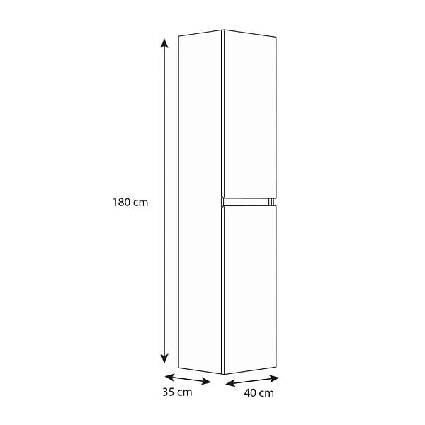ALLIBERT - Meuble colonne salle de bain 180 cm suspendu - Blanc mat - Donna - Allibert - large