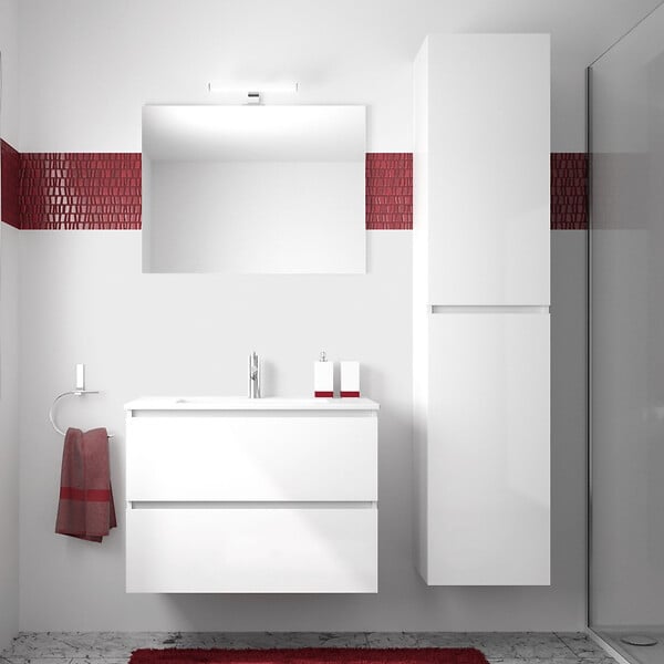 ALLIBERT - Meuble colonne salle de bain 180 cm suspendu - Blanc mat - Donna - Allibert - large