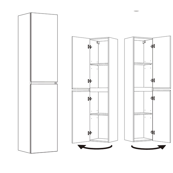 ALLIBERT - Meuble colonne salle de bain 180 cm suspendu - Chêne Australien - Max - Allibert - large