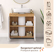 ID MARKET - Meuble sous lavabo salle de bain TOMI façon hêtre et blanc - vignette