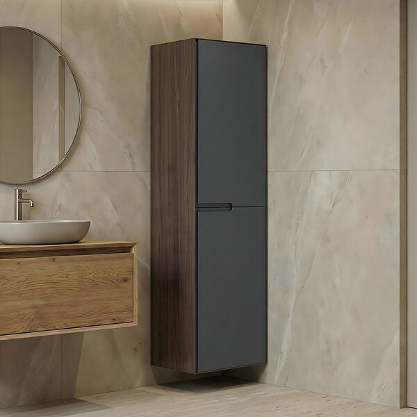 HABITAT ET JARDIN - Armoire de Salle de Bain "Craft 40" -  cm - Walnut / Anthracite - large