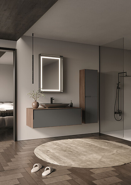 HABITAT ET JARDIN - Armoire de Salle de Bain "Craft 40" -  cm - Walnut / Anthracite - large