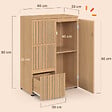 ID MARKET - Meuble de rangement salle de bain VICTOR 3 tiroirs avec placard effet lattes - vignette