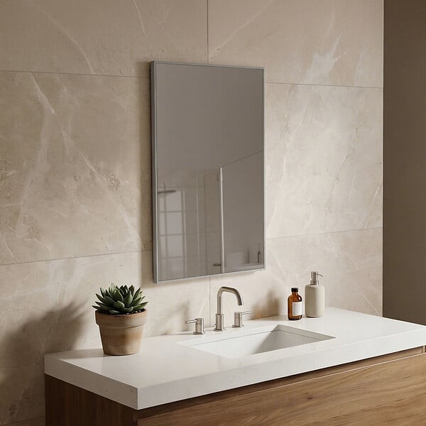 HABITAT ET JARDIN - Miroir Décoratif en Bois "Begonya 45" -  cm - Chrome - large