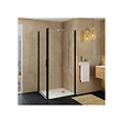 ALLIBERT - Retour fixe POUR porte de douche LAJA pivotante 76.5-79x200 cm noir mat - PORTE NON INCLUSE - vignette