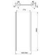 ALLIBERT - Retour fixe POUR porte de douche LAJA pivotante 86.5-89x200 cm noir mat - PORTE NON INCLUSE - vignette