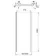 ALLIBERT - Retour fixe POUR porte de douche LAJA pivotante 86.5-89x200 cm chromé - PORTE NON INCLUSE - vignette