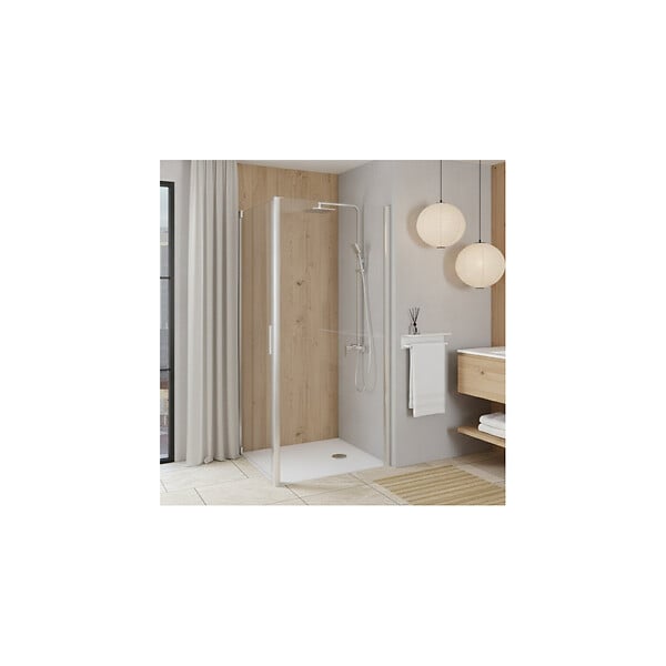 ALLIBERT - Retour fixe POUR porte de douche LAJA pivotante 86.5-89x200 cm chromé - PORTE NON INCLUSE - large