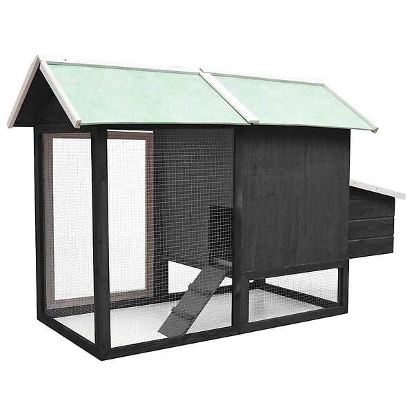 VIDAXL - vidaXL Poulailler Gris 170x81x110 cm Bois de pin massif et sapin - large