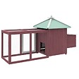 VIDAXL - vidaXL Poulailler avec nichoir Moka 190x72x102 cm Bois de sapin massif - vignette