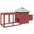 VIDAXL - vidaXL Poulailler avec nichoir Rouge 190x72x102cm Bois de sapin massif - vignette