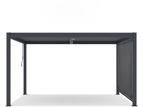 HABITAT ET JARDIN - Pergola bioclimatique avec led et store en aluminium "Windsor premium" - 3 x 4 m - Gris - large
