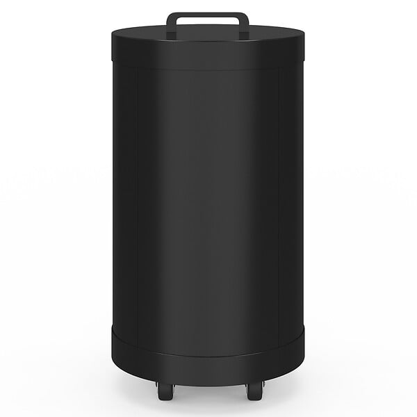 ID MARKET - Réservoir à granulés rond 30 KG noir 4 compartiments détachables avec bec verseur rangement à pellets 35 x 35 x 63,5 cm - large