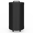 ID MARKET - Réservoir à granulés rond 30 KG noir 4 compartiments détachables avec bec verseur rangement à pellets 35 x 35 x 63,5 cm - vignette