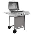 VIDAXL - vidaXL Barbecue gril à gaz avec 4 brûleurs argenté - vignette
