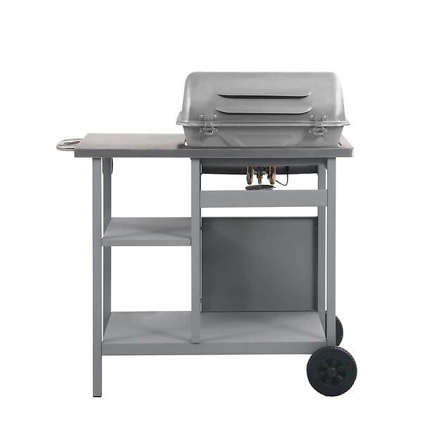 VIDAXL - vidaXL Barbecue à gaz avec tablette à 3 couches Noir et argenté - large