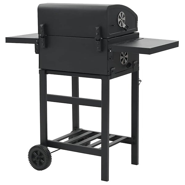 VIDAXL - vidaXL Gril de barbecue au charbon de bois et étagère inférieure Noir - large