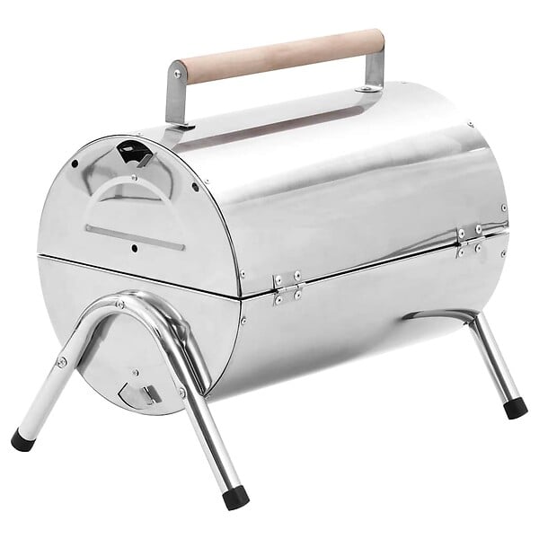 VIDAXL - vidaXL Barbecue au charbon portable Acier inoxydable Grilles doubles - large