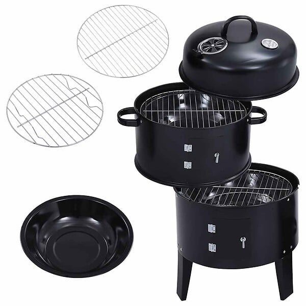 VIDAXL - vidaXL Gril barbecue au charbon 3 en 1 40x80 cm - large